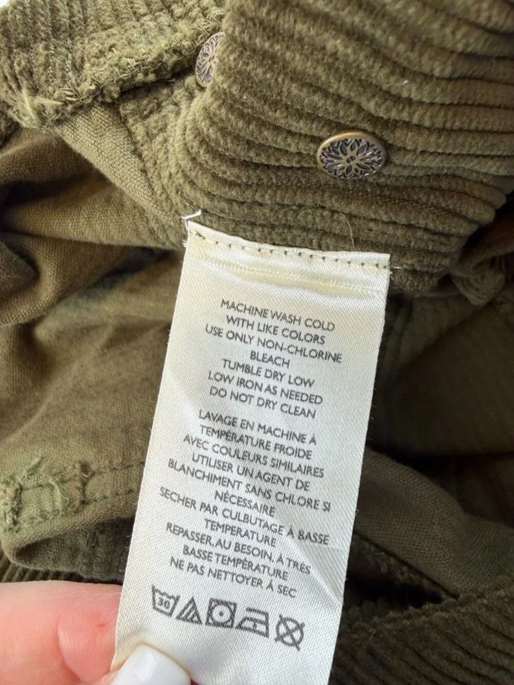 Free People Good Luck Cord Overalls in Fir Green Size Large - Picture 11 of 14